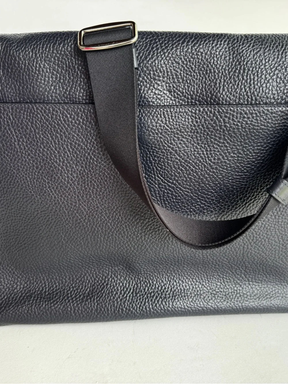 Coach Hudson Messenger Bag Black Pebbled Leather Men's Laptop Briefcase